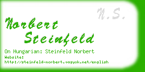 norbert steinfeld business card
